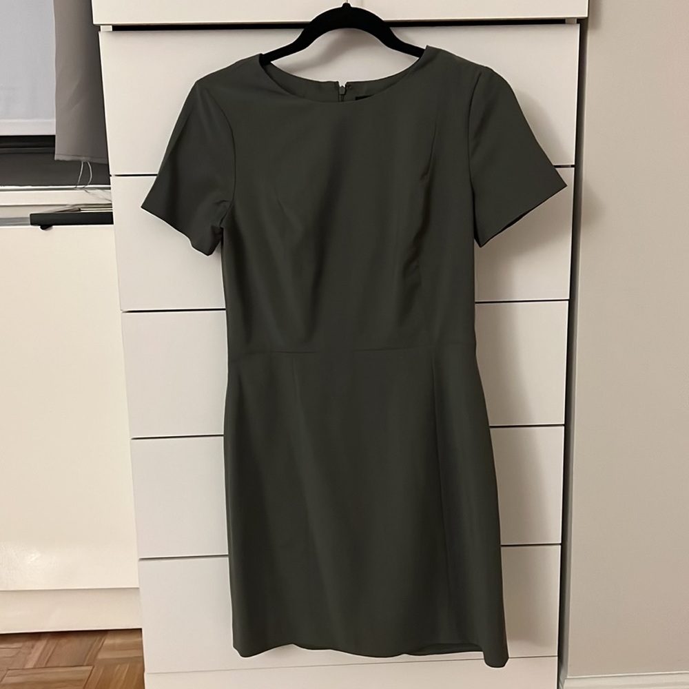 Theory Sheath Dress in Hunter Green
